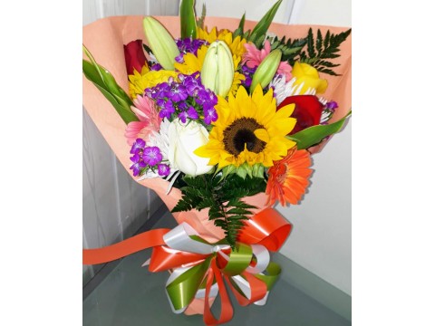 Ramo Gerberas, Lirios y Girasoles