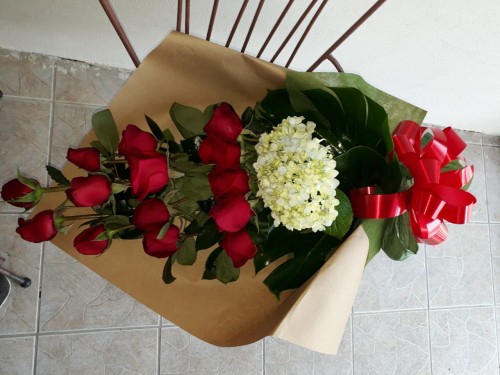 Ramo  Rosas Rojas y Hortensias
